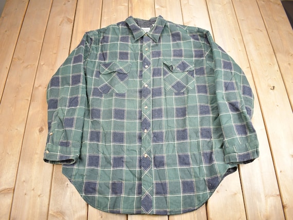 Vintage 1990s Basic Editions Quilted Plaid Jacket… - image 1