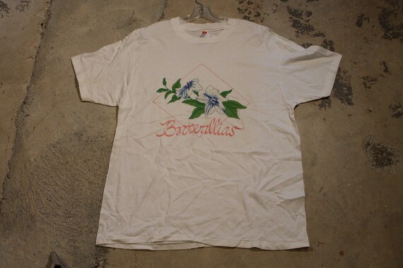 Vintage T-Shirt / Browallia Flower Graphic / Neon