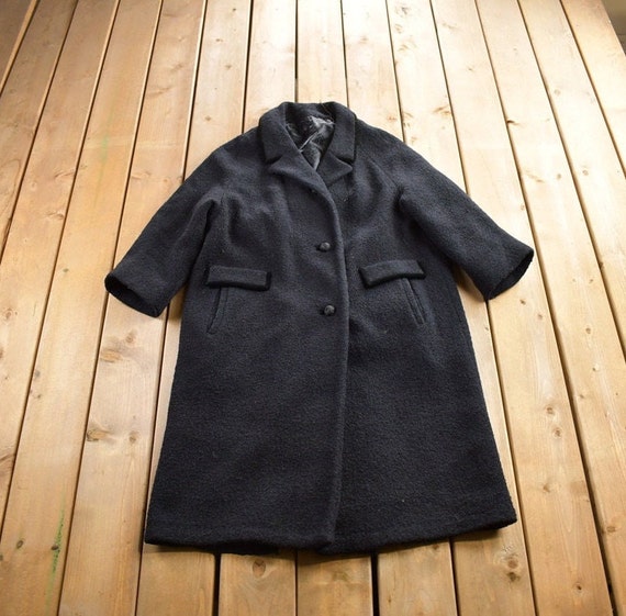 ジャケット・アウター 80s EURO VINTAGE virgin wool long coat Vintage 1980s 100% Pure Virgin Wool Button up Long Jacket Size L