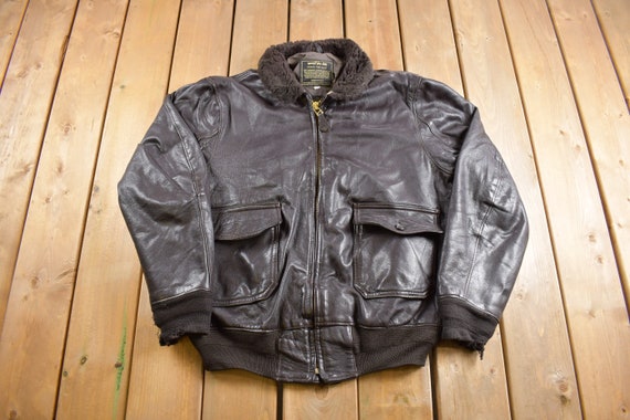 Vintage 1980s Type G-1 Leather Flight Jacket / US Government