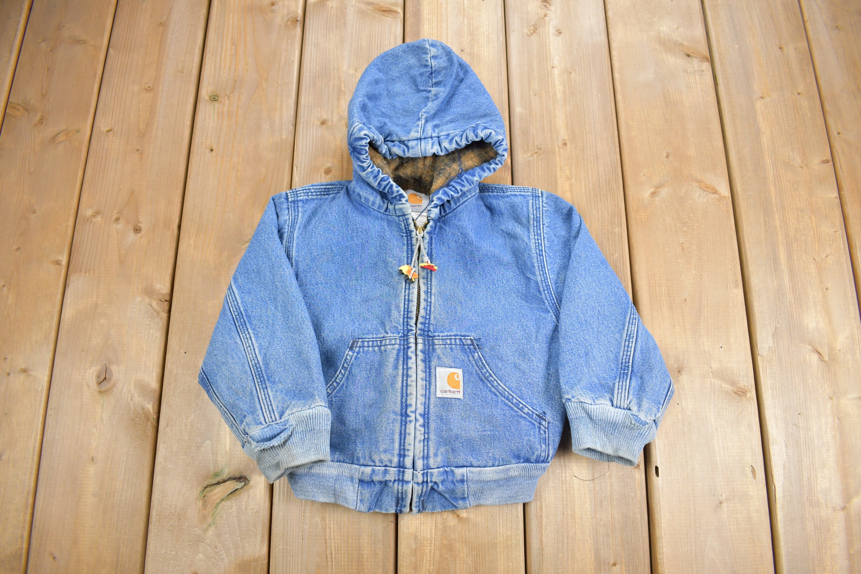 Vintage 1990s Carhartt Toddler Size Denim Work Jacket Workwear