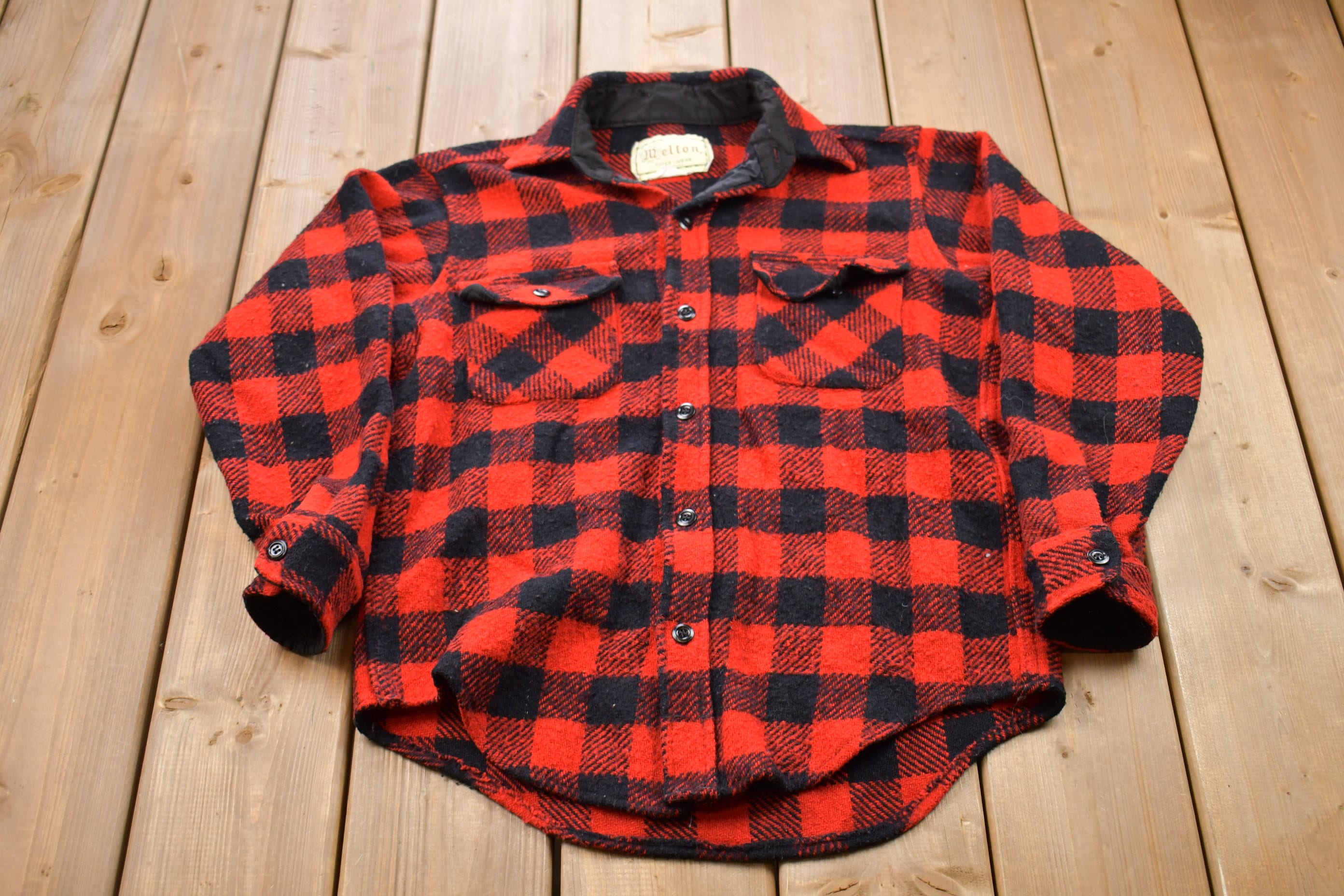 希少 50s USA製 Vintage Print Flannel Shirt