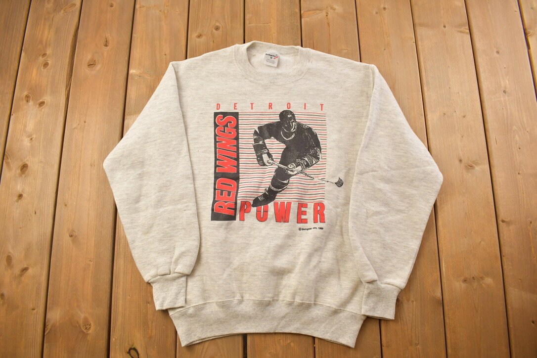 Vintage 1989 Detroit Red Wings NHL Crewneck Sweatshirt / 90s Crewneck /  Made In USA / Streetwear / NHL / Hockey / Vintage Sports