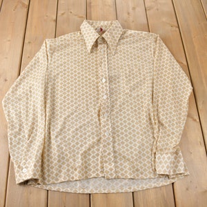 True Vintage 1970s Pariani All Over Print Button Up Shirt Size Large