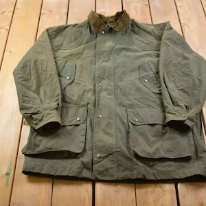 Vintage 1990s L'esquimau Waxed Jean Chore Jacket / Vintage jacket / Vintage Fall Outerwear / Fall Jacket / Cordarouy Collar