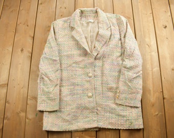 Vintage 1990er Jahre Bleyle gemusterte Blazer Jacke / Sportjacke / Vintage 90er Jahre Blazer / Anzugjacke / Outdoor / Frühlingsjacke / Schwarze Uhr Blazer