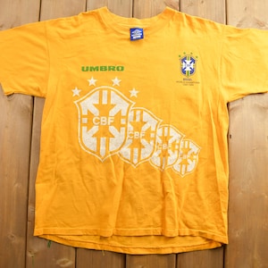 Vintage 1990s Brazil World Cup Champions Graphic T Shirt / Vintage T Shirt / Streetwear / Graphic Tee / Single Stitch / Made In USA