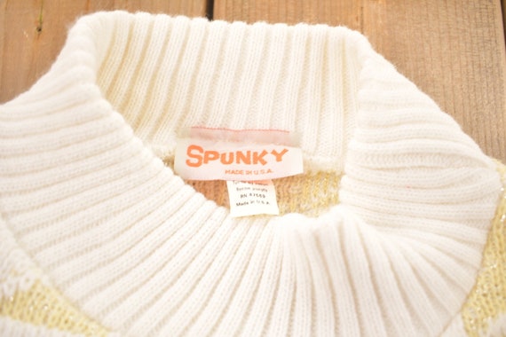 Vintage 1990s Spunky Patchwork Knit Snowflake Swe… - image 3