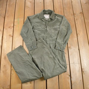 Vintage 1983 US Military Type 1 Sateen Coveralls Jumpsuit Size 38S / Vintage Coveralls / Militaria / Distressed Coveralls / Sage Green
