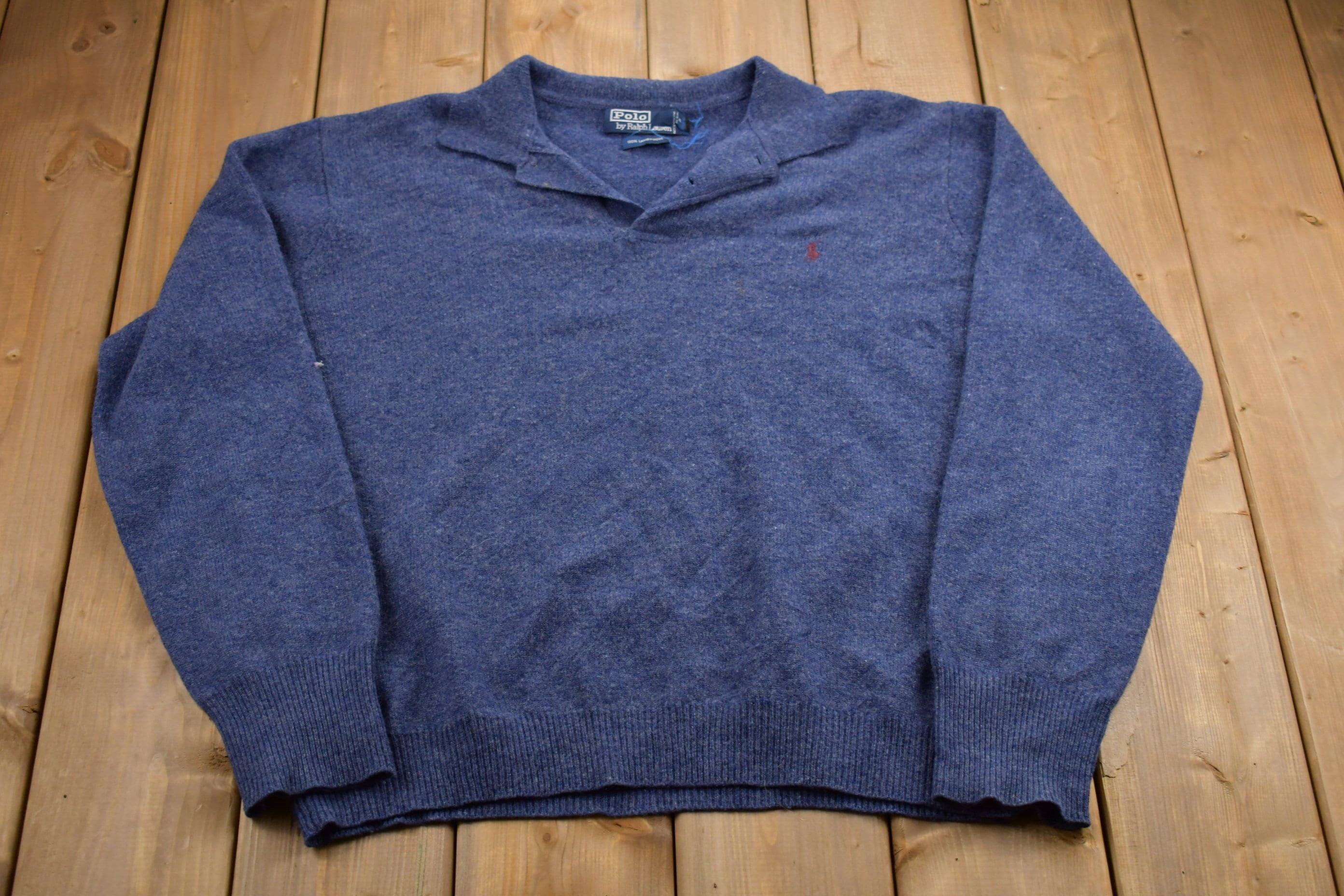Vintage 1990s Polo Ralph Lauren Lambswool Knitted Sweater 
