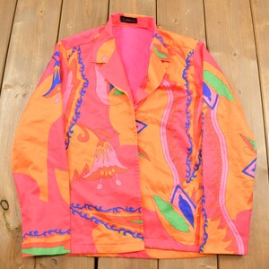 Vintage 1990s Colorful Abstract Pattern Blazer Jacket / Sport Jacket  / Vintage Jacket / Outdoor / Vintage Sport Coat / Nishkara / Size S