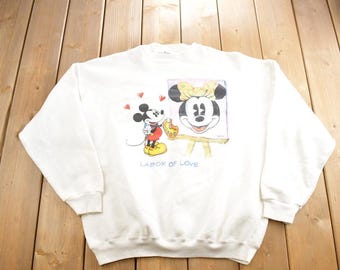 Vintage 1990s Mickey Mouse Labour Of Love Mini Mouse Disney Crewneck