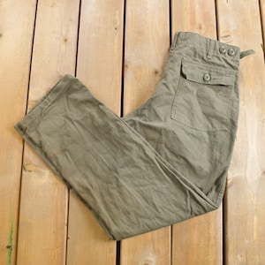 Vintage 1970s OG 107 Military Style Green Pants Size 30 x 31 / Streetwear / Army Pants / Military Pant&#39;s / Vintage Cargos / Made In USA