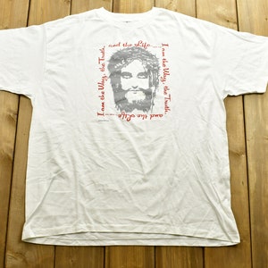Vintage 1990's Jesus / Bible Graphic  T Shirt / Graphic / 80s / 90s / Streetwear / Single Stitch / Jesus Tee / Vintage Religious Tee
