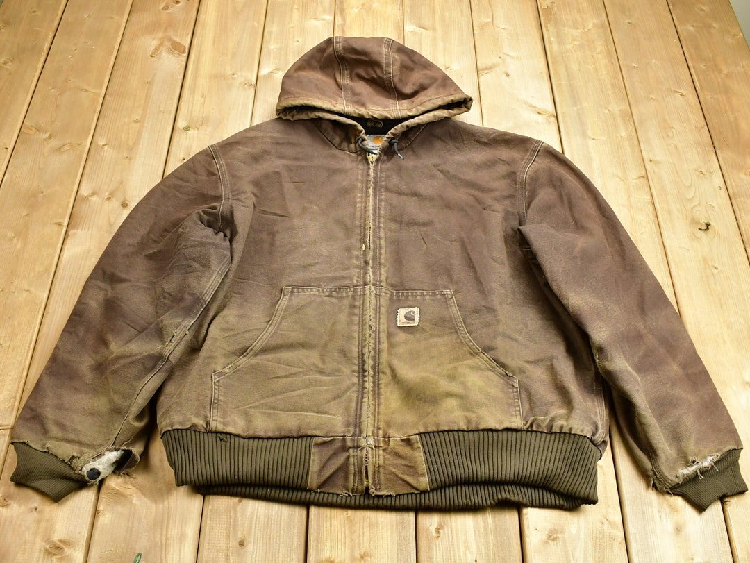 Vintage 1990s Carhartt Hooded Work Jacket / Workwear / Streetwear ...