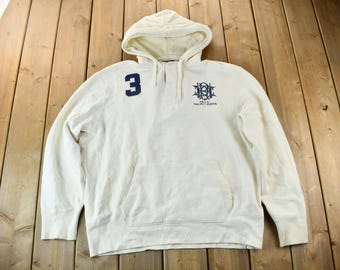 Vintage Y2K Polo Ralph Lauren White Zip up Hoodie Sweatshirt