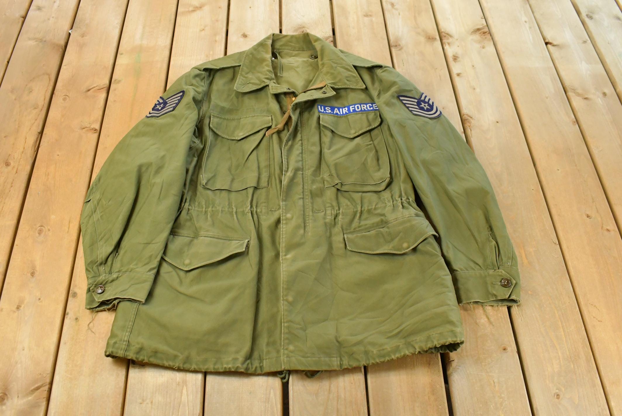 Vintage 1960s Air Force Military Field Coat Jacket Men's Medium