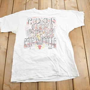 Vintage 1991 Chicago Bulls NBA World Champions T-Shirt / Made In USA / Single Stitch / 90s Streetwear / Big Head / Salem Sportswear