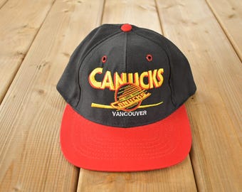 Vintage 1990s Deadstock Vancouver Canucks NHL Snap Back Hat / OSFA / Vintage Hat / Made In USA