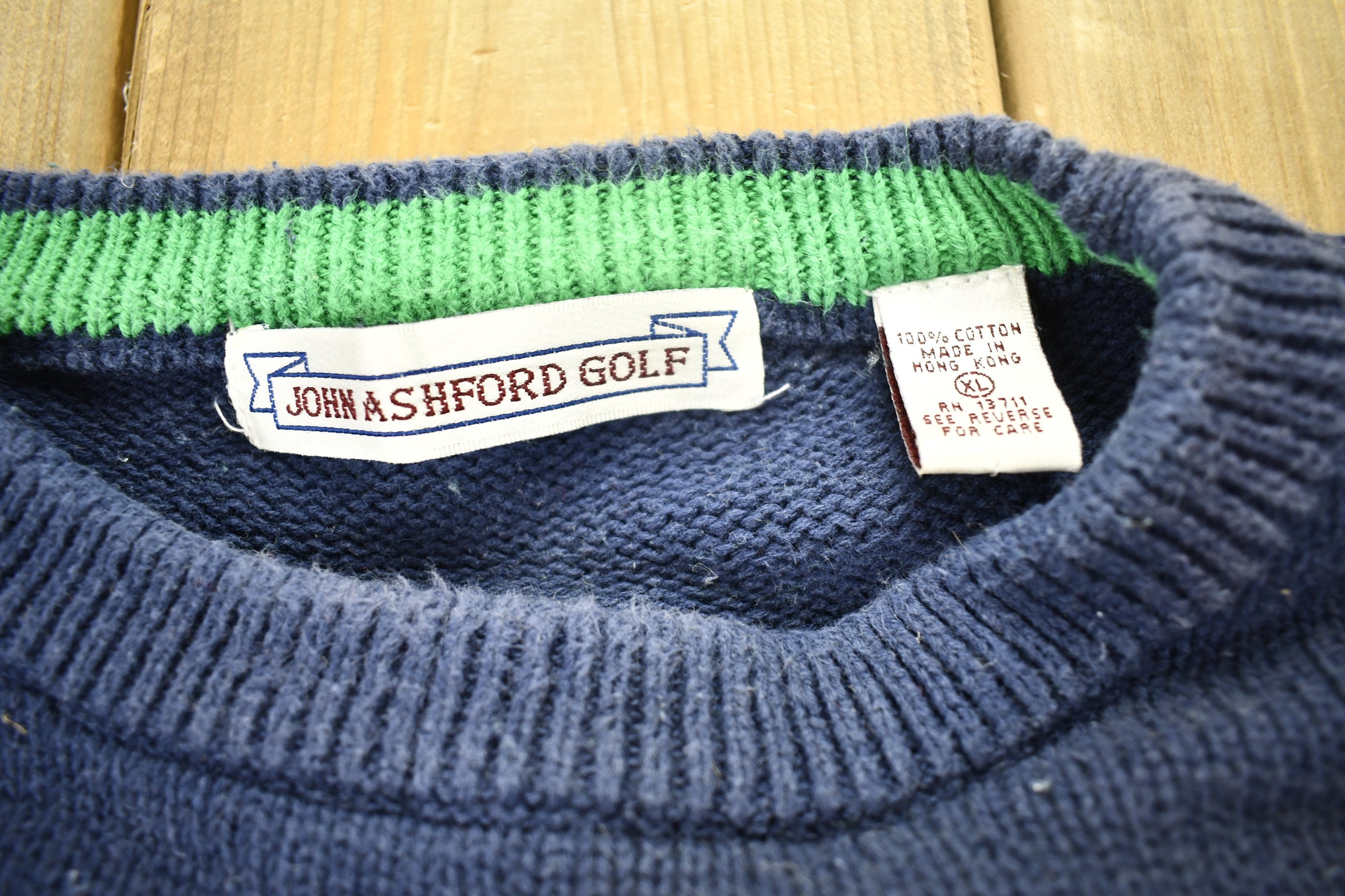 Vintage 1990s John Ashford Golf Golfing Graphic Knitted Crewneck