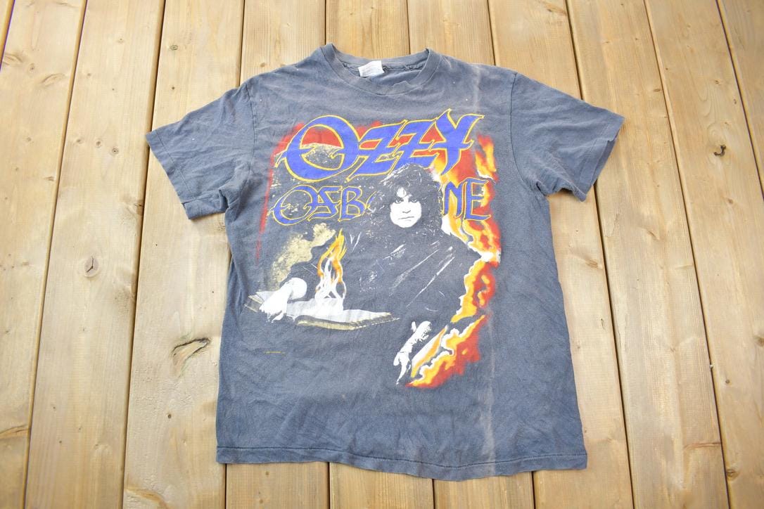 Vintage 1988 Ozzy Osbourne Double Sided Graphic T-Shirt / Band Tee / Single Stitch / Made in USA / 80s Band Tee