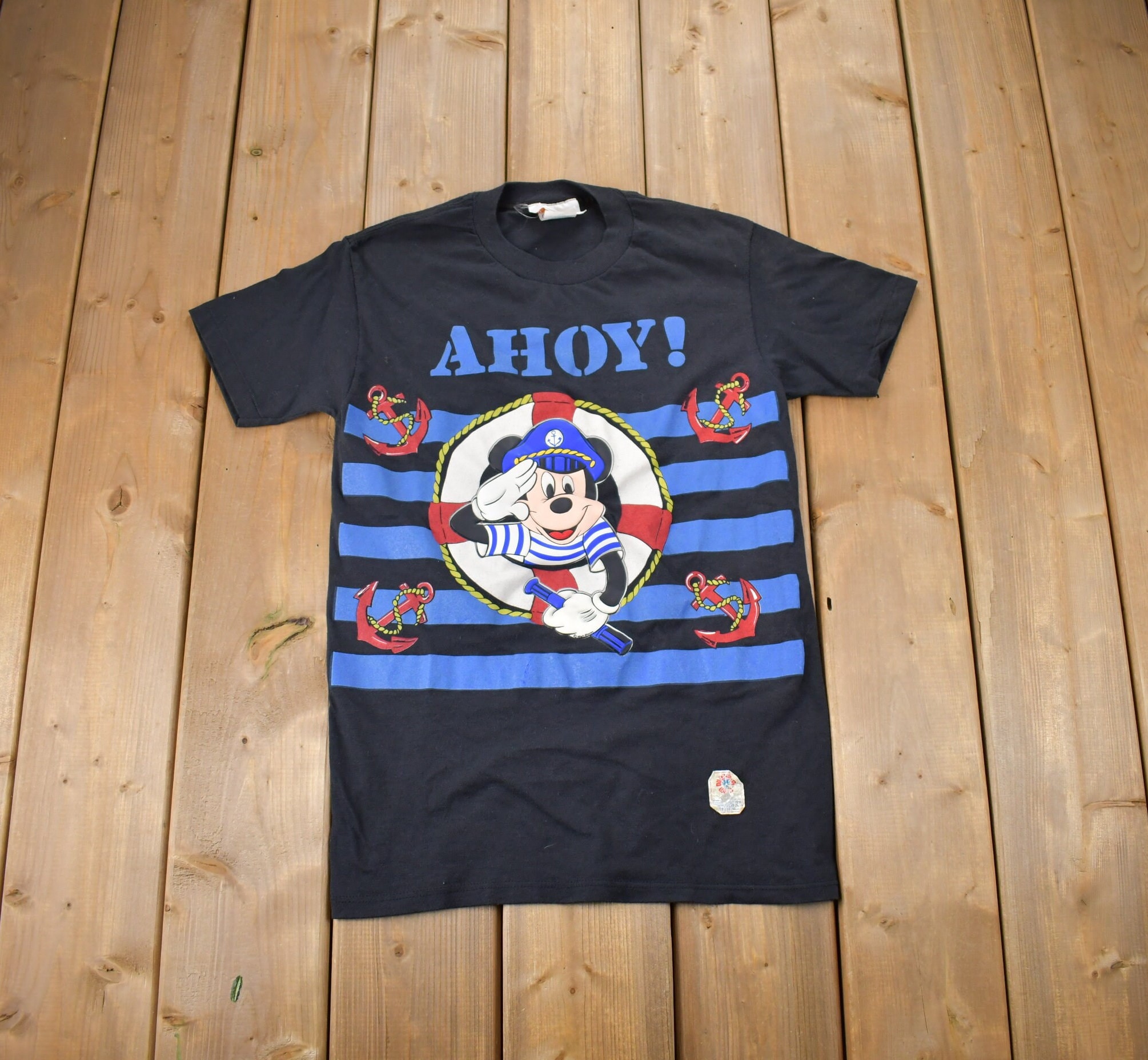Vintage 1990s Disney Ahoy! Mickey Mouse Nautical T-Shirt / 90s