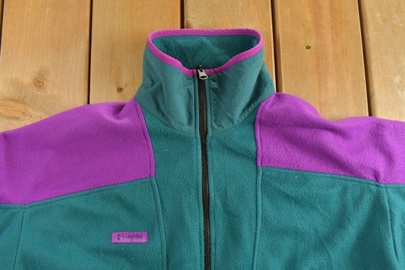 Vintage 1990s Color Block Columbia Fleece Sweater… - image 6