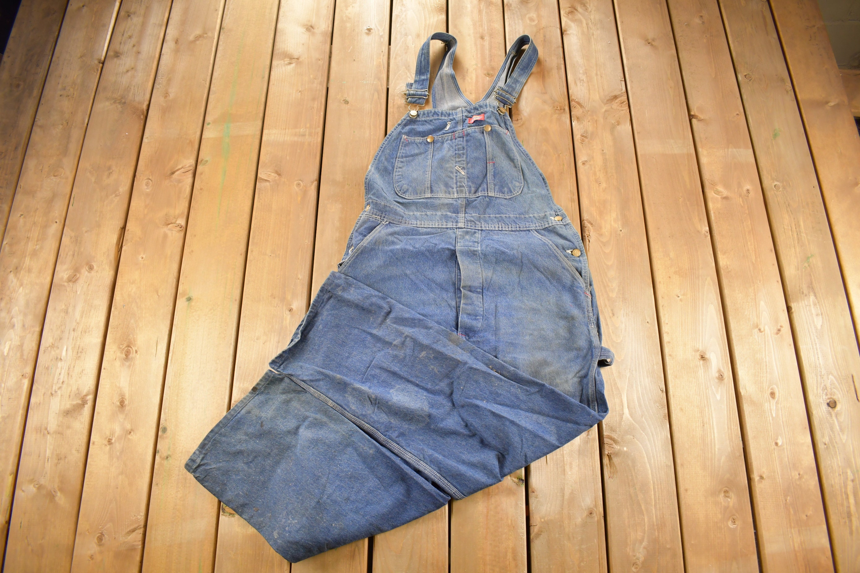 Vintage 1980s Dickies Denim Jean Overalls Size 36 X 29 / Vintage