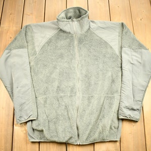 Vintage 1990s Military Cold Weather Polar Tec Fleece Sweater / Full Zip Jacket / US Army / Made In USA / Streetwear Fashion / Army Jacket