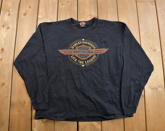 Vintage 1996 Harley Davidson Motorcycles Long Sleeve T-Shirt / Tulsa Oregon / 90s Graphic / Biker / Streetwear / Retro / Vintage Tee