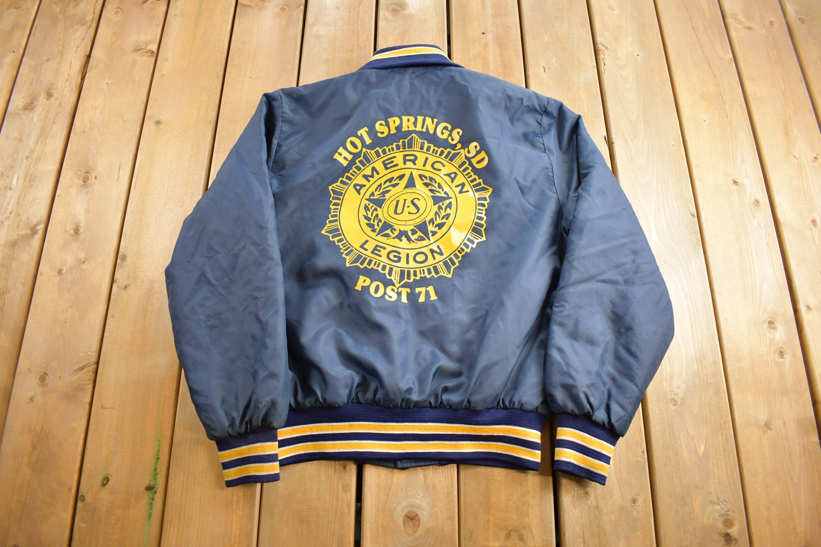 Vintage 1980s American Legion Hot Springs SD Post 71 Jacket / Snap