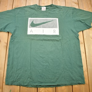 Vintage 1990s Nike Air Graphic T-Shirt / Made In USA / Vintage Streetwear / Graphic T Shirt / Green T Shirt