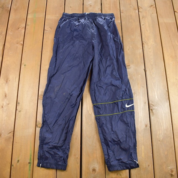 Vintage 1990s Nike Mini Swoosh Track Pants Size XL / Stripe / Nike Jogger Pants / Streetwear / 90s Track Pants / Trackpants / White Tag