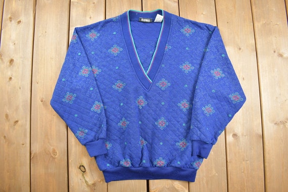 Vintage 1980s Gitano Deep V Neck Sweater / 80s St… - image 1