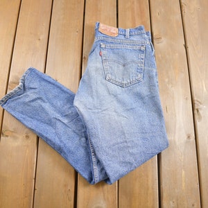 Vintage 1990s Levi&#39;s 505 Jeans Size 34 x 30 / Distressed Denim / Straight Leg Jeans / Vintage Levi&#39;s