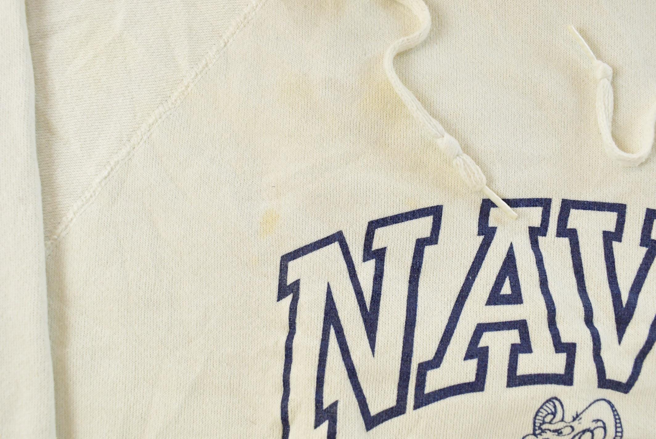 Vintage 1970s Navy Bill the Goat Mascot Graphic Artex Hoodie Men's