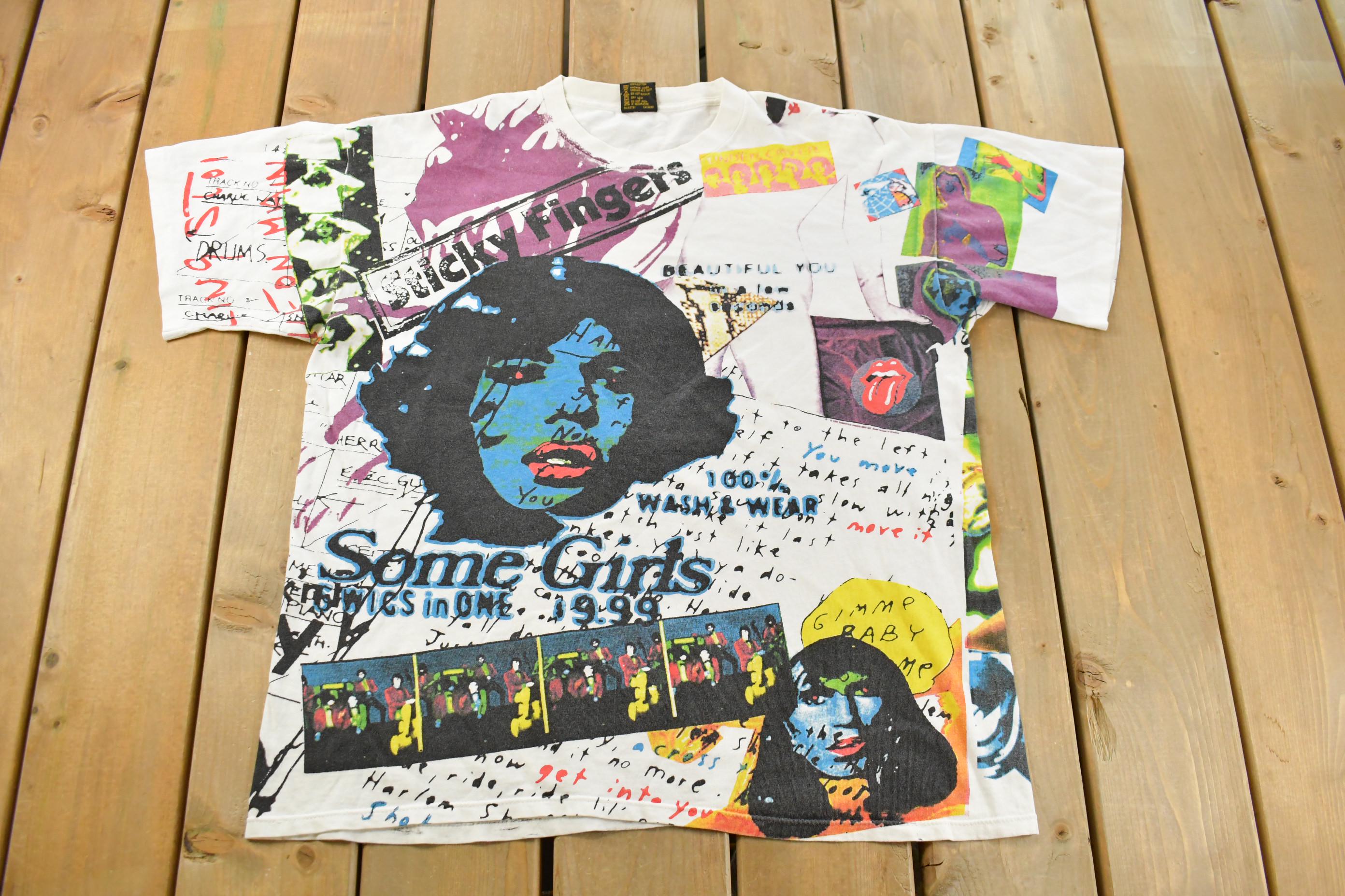 Vintage 1994 Rolling Stones Some Girls Tour All Over Print T-Shirt