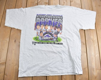 Vintage 1995 Colorado Rockies MLB Big Head Graphic T Shirt / 90s / Streetwear / Single Stitch / Made In USA / Salem Sportswear