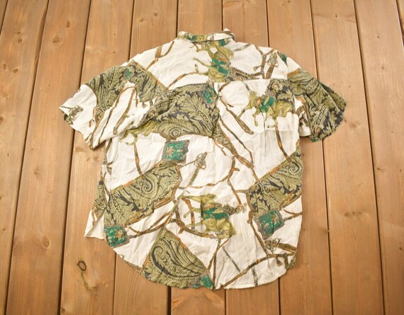 Vintage 1990s Knights And Horses Themed Button Up… - image 2