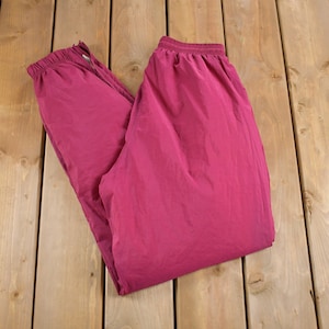 Vintage 1990s Umbra Red Track Pants Size L / Streetwear / Running Pants / Fitness / Athletic / Athleisure / Track Pants