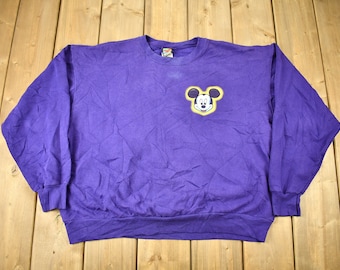 Vintage 1990s Mickey Graphic Disney Crewneck / Vintage Sweatshirt / Vintage Disney / Mickey Unlimited / Purple Crewneck