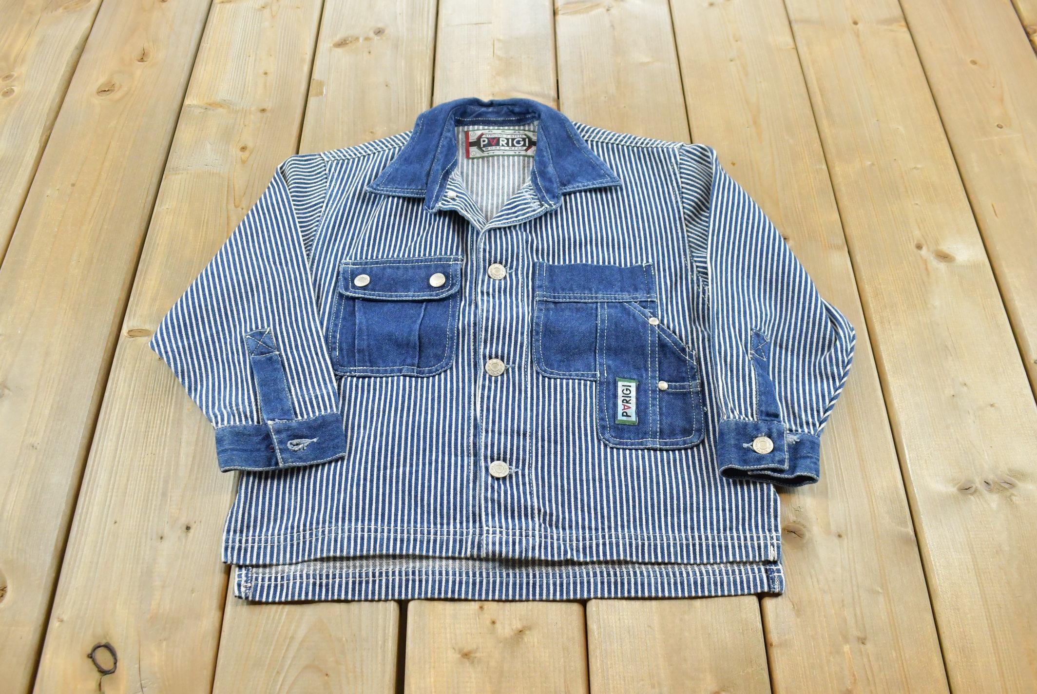 Vintage 1990s Parigi Denim Jean Jacket Youth Size M / 90s Streetwear / Kids Basic Layering Essentials