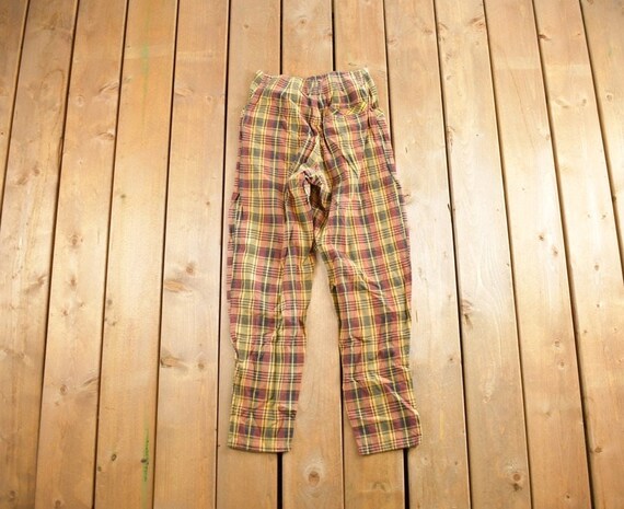 Vintage 1980s EOC By Freego Plaid Pants Size 27x2… - image 2