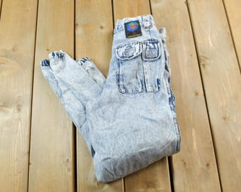 Vintage 1980s Weekends Acid Wash Cargo Jeans Size 30x 30