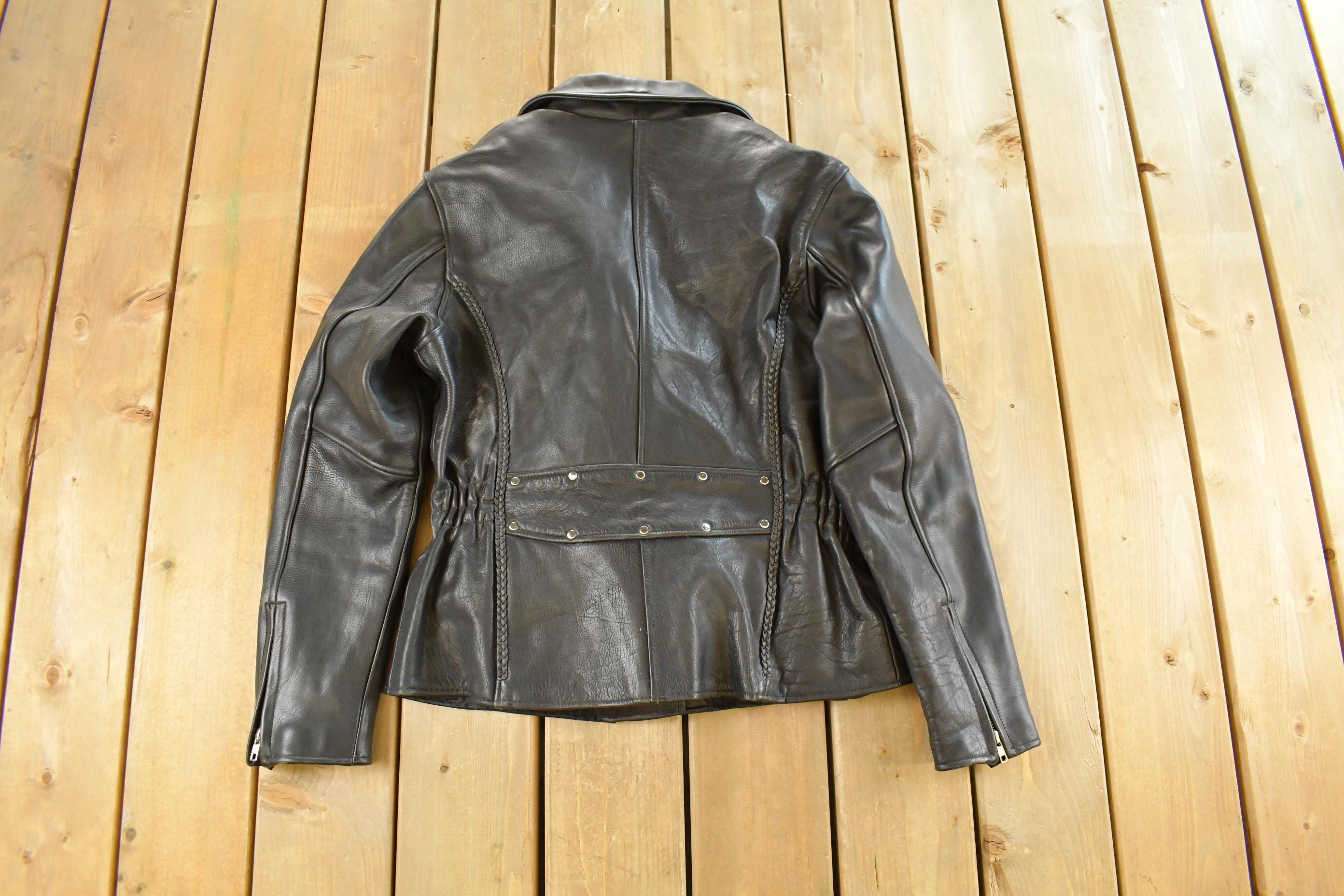 Vintage 1990s Leather Master Leather Biker Jacket Women