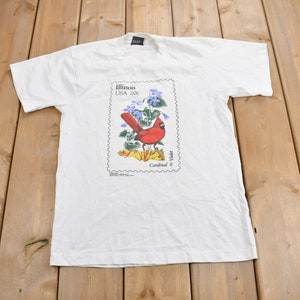 Camiseta gráfica vintage de 1982 con sello USPS Illinois Cardinal / Camiseta vintage / Camiseta gráfica / Costura simple / Fabricada en EE. UU. / Sello postal