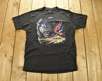 Vintage 1991 Harley Davidson 3D Emblem Panther T Shirt Sz
