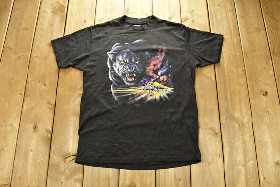 HURLEY DAVIDSON 90's Fade Black ロンTee M VINTAGE 90s Harley Davidson Tee Single Stitch Faded Black 3D