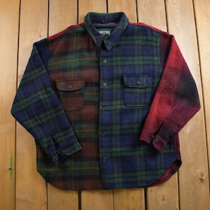 Vintage American Eagle Red Multi Color Plaid Flannel Cotton