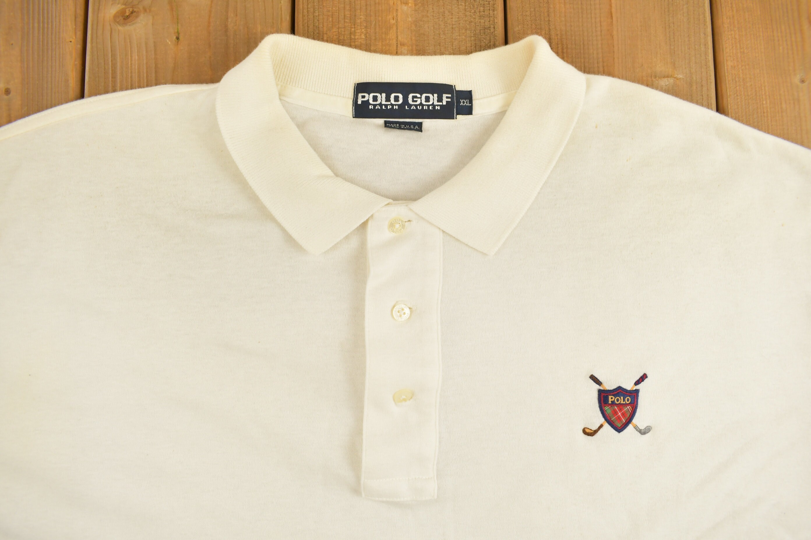 90s Polo golf by Ralph Lauren リネン シャツ　XL Vintage 1990s Ralph Lauren Polo Golf Shirt / 90s / Vintage